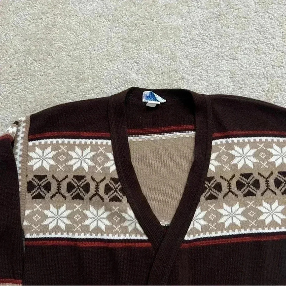 Vintage Sears Vintage Sweater Cardigan Brown Pockets Women’s Size Medium - Picture 14 of 16